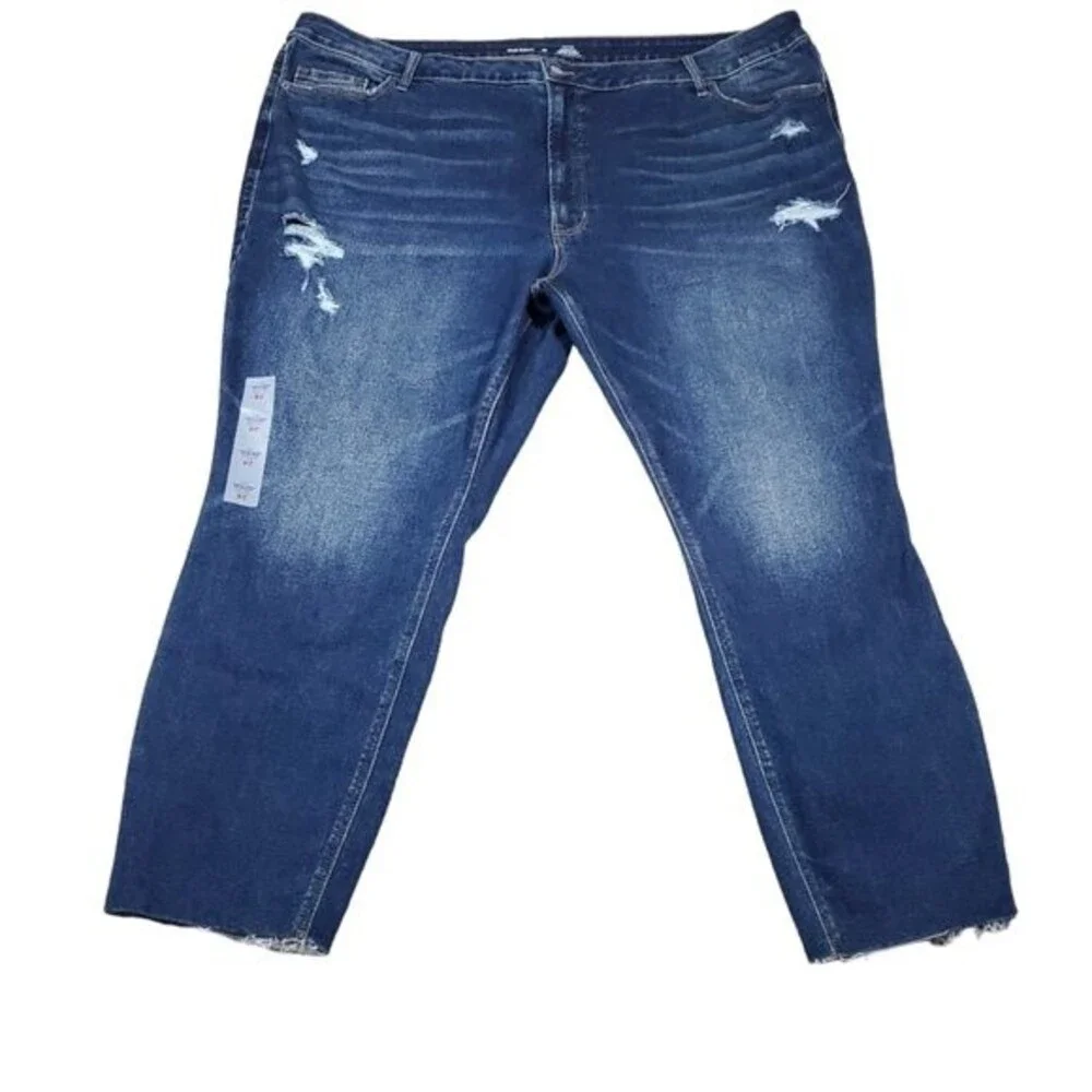 Old Navy High Rise Rockstar Super Skinny Secret Slim Pockets Plus Size 28 Frayed